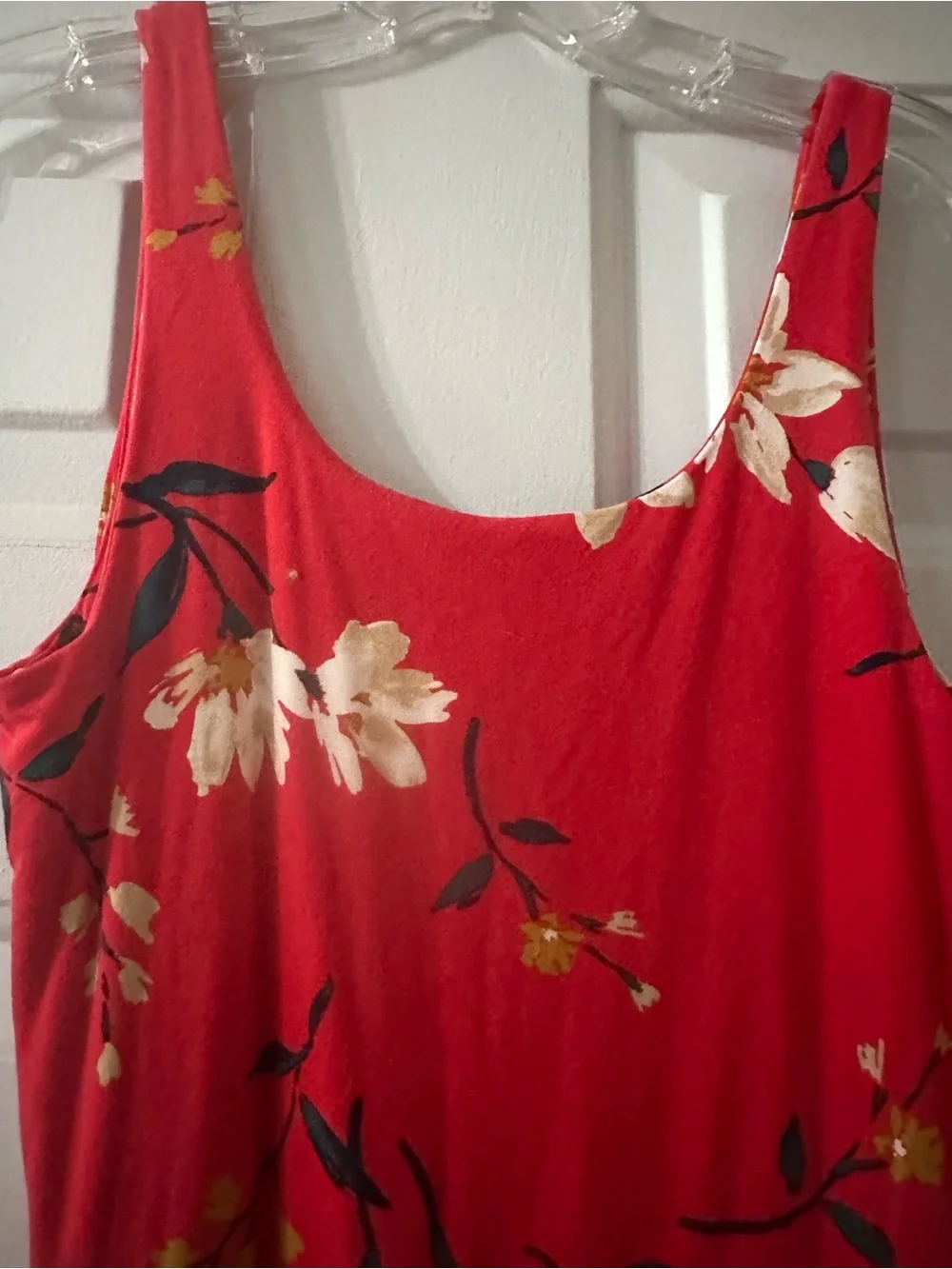 Old Navy Red Floral Tank Maxi Dress Scoop Neck. Size small. - Picture 6 of 11